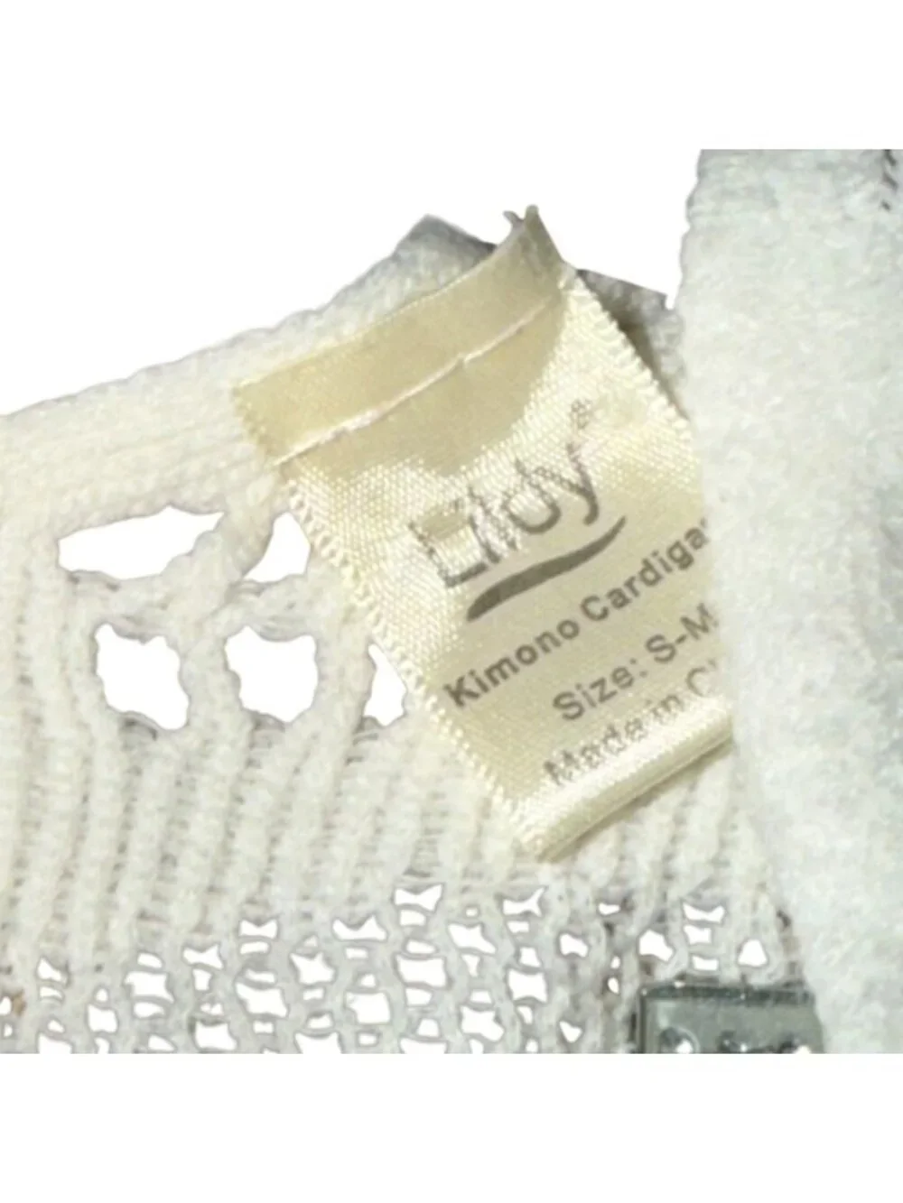 Lildy Womens Knit Kimono Cardigan-Cream-Size S/M-GUC